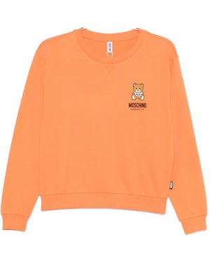 Moschino Teddy Bear Logo-Print Sweatshirt - Orange