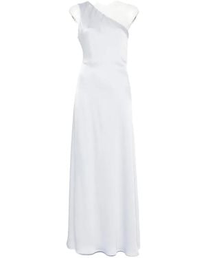 ELEH One-Shoulder Satin Maxi Dress - White