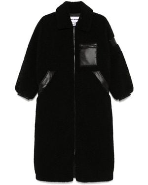 DKNY Faux-Shearling Coat - Black