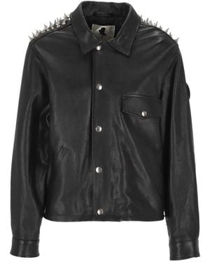 The Erose Francis Spiked Leather Jacket - Black