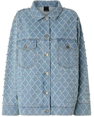 Pinko Studded Diamond-Patterned Jacket - Blue