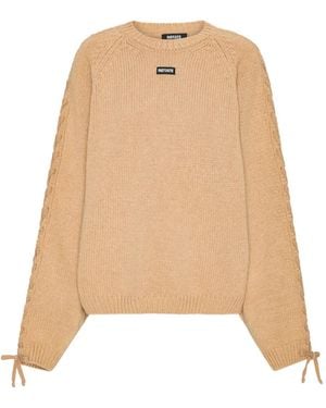 ROTATE BIRGER CHRISTENSEN Langärmeliger Pullover Mit Rundem Ausschnitt - Natur