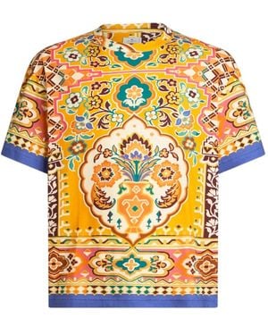 Etro Floral-Print T-Shirt - Yellow