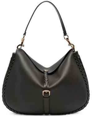 Etro Braided-Trim Buckle Shoulder Bag - Black