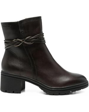 Tamaris Braided-Strap Ankle Boots - Black
