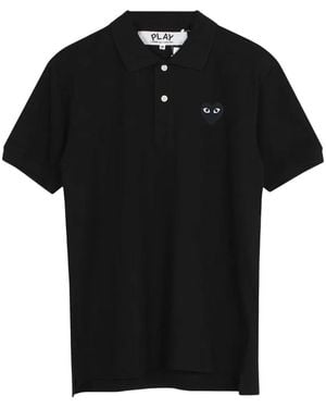 COMME DES GARÇONS PLAY Heart Logo-Patch Polo Shirt - Black