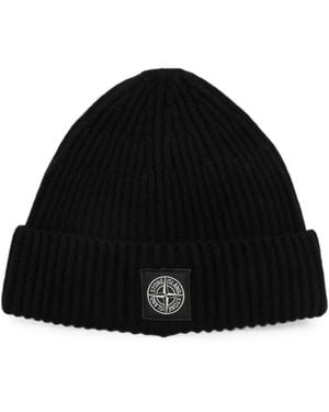 Stone Island N100002 Beanie Aus Rws-Wolle - Schwarz