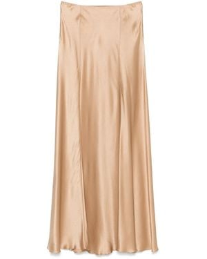 Alberta Ferretti Satin Maxi Skirt - Natural