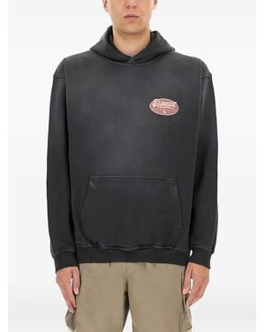 Represent Logo-Detail Hoodie - Grey