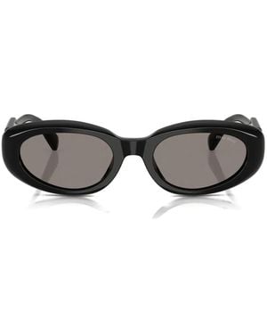 Miu Miu Oval-Frame Sunglasses - Black