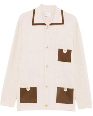 Drole de Monsieur Cardigan mit geknöpfter Tasche - Natur