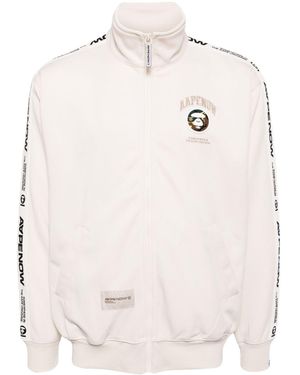 Aape By A Bathing Ape Logo-Embroidered Zip-Up Jacket - Natural