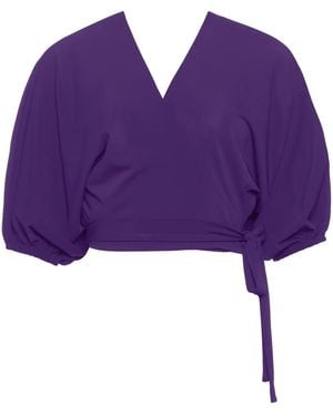 Eres Nina Cropped Wrap Blouse - Purple