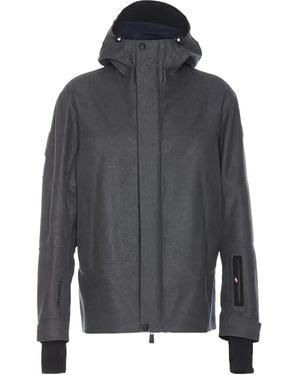 Moncler Concealed-Zip Hooded Jacket - Grey