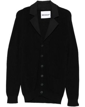 MEDEA Notch-Lapels Cardigan - Black