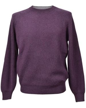Brunello Cucinelli Ribbed-Knit Cashmere Jumper - Purple
