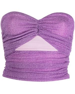 Amen Top Corto De Lurex - Morado