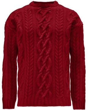 JW Anderson Cable-Knit Crew-Neck Jumper - Red