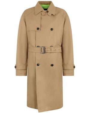 Herno Double-Breasted Belted Trench Coat - Natural
