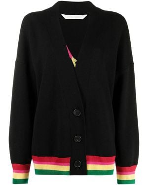 Palm Angels Cardigan Mit Logo - Schwarz