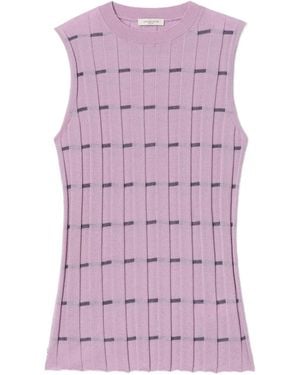 Lafayette 148 New York Geribbelde Top - Paars