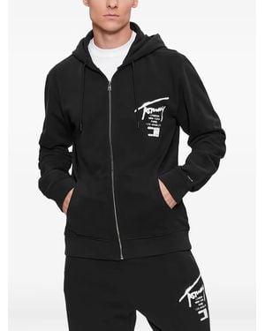 Tommy Hilfiger Felpa Con Stampa Graffiti - Nero