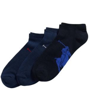 Polo Ralph Lauren Pony-Motif Ankle Socks (Set Of Three) - Blue