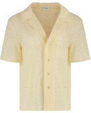 Saint Laurent Pijama con muselina bordada - Blanco