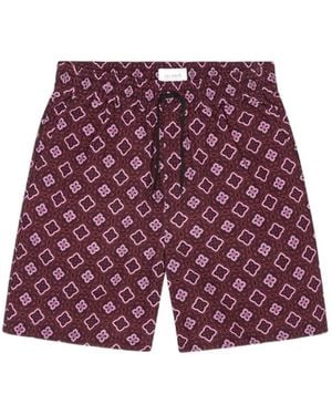 Les Deux Harry Arabesque Pattern Shorts - Purple