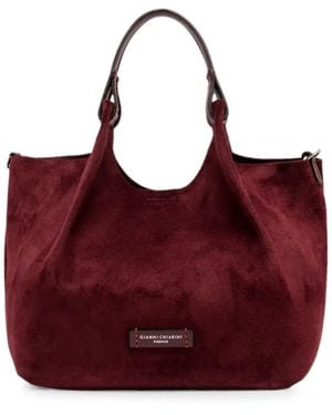 Gianni Chiarini Medium Dua Suede Tote Bag - Red