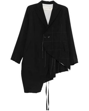A Tentative Atelier Blazer Asymétrique À Carreaux - Black