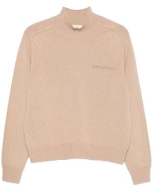 Peserico High-Neck Embellished Jumper - Natural