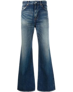 Saint Laurent 70's Whiskering-Effect Bootcut Jeans - Blue