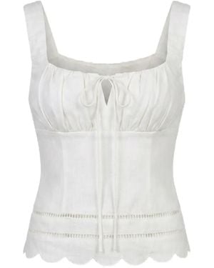 Nicholas Ebba Lattice-Trim Top - White