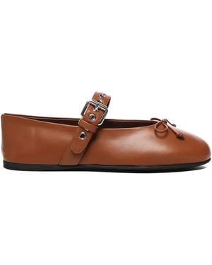 Miu Miu Ballerinas mit Schleife - Braun