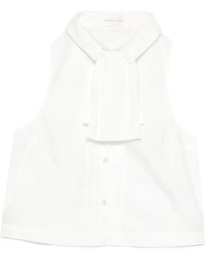ShuShu/Tong Bow-Detail Sleeveless Blouse - White