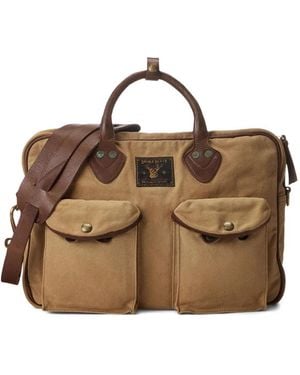 RRL Aktentasche Mit Lederbesatz - Braun
