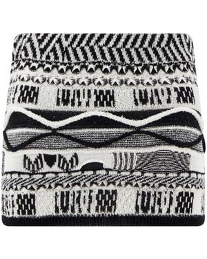 Laneus Jacquard-Minirock Mit Intarsien-Logo - Schwarz