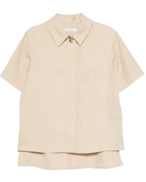 JOSEPH Volu Short-Sleeve Shirt - Natural