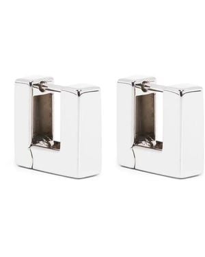 Tom Wood Square Small Hoop Earrings - White