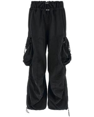 The Attico Paneled Cargo Pants - Black