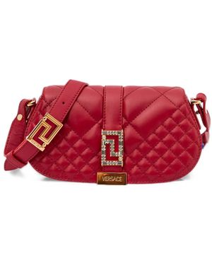 Versace Quilted-Leather Shoulder Bag - Red