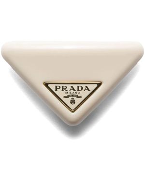 Prada ロゴ ヘアクリップ - ホワイト