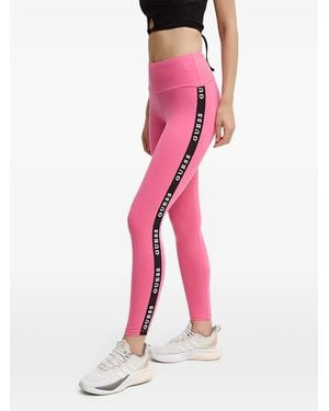 Guess Side-Logo Stripe Leggings - Pink