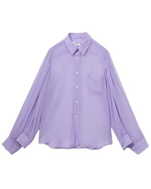 Comme des Garçons Camisa Con Cuello De Pico - Morado