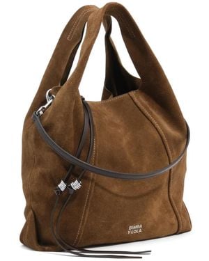 Bimba Y Lola Medium Suede Paper Bag - Brown