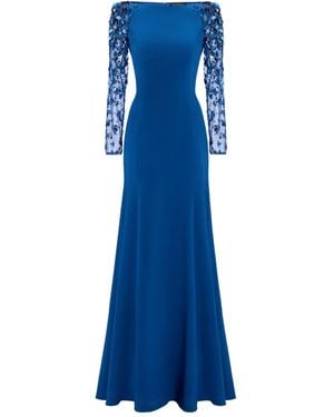 Jenny Packham Sylvia Sequin-Embellished Long-Sleeve Dress - Blue