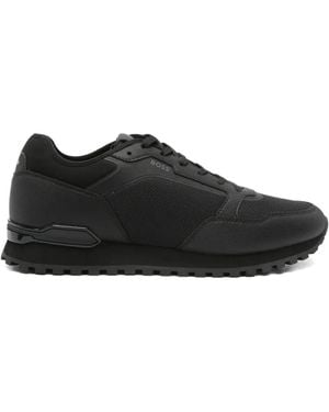 BOSS Panelled Lace-Up Trainers - Black