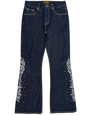 BIRTH OF ROYAL CHILD Pearl-Embellished Flared Jeans - Blue