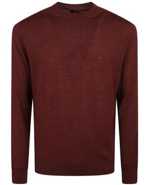 Etro Wool And Silk Sweater With Pegaso Embroidery - Red